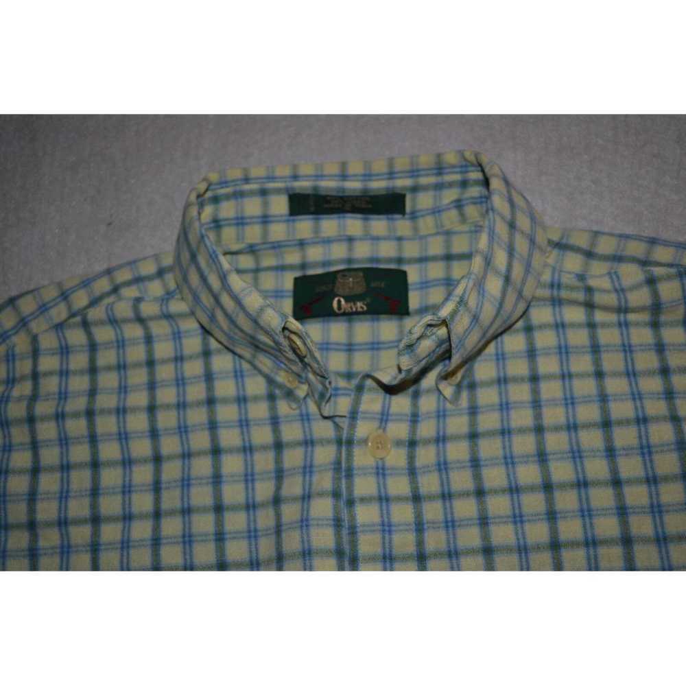 Orvis Classic Mens Blue Plaid Linen Cotton Blend … - image 8