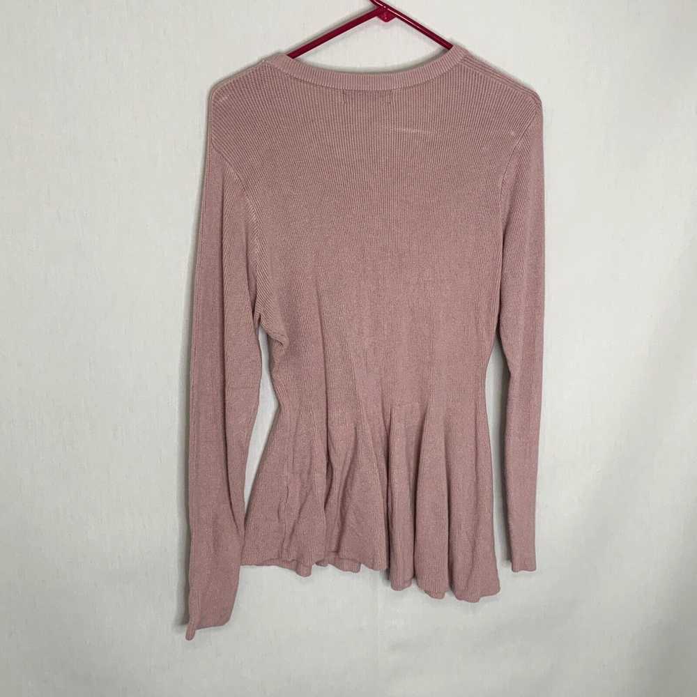 Vintage Allegra K Womens Peach Long Sleeve Ruffle… - image 2