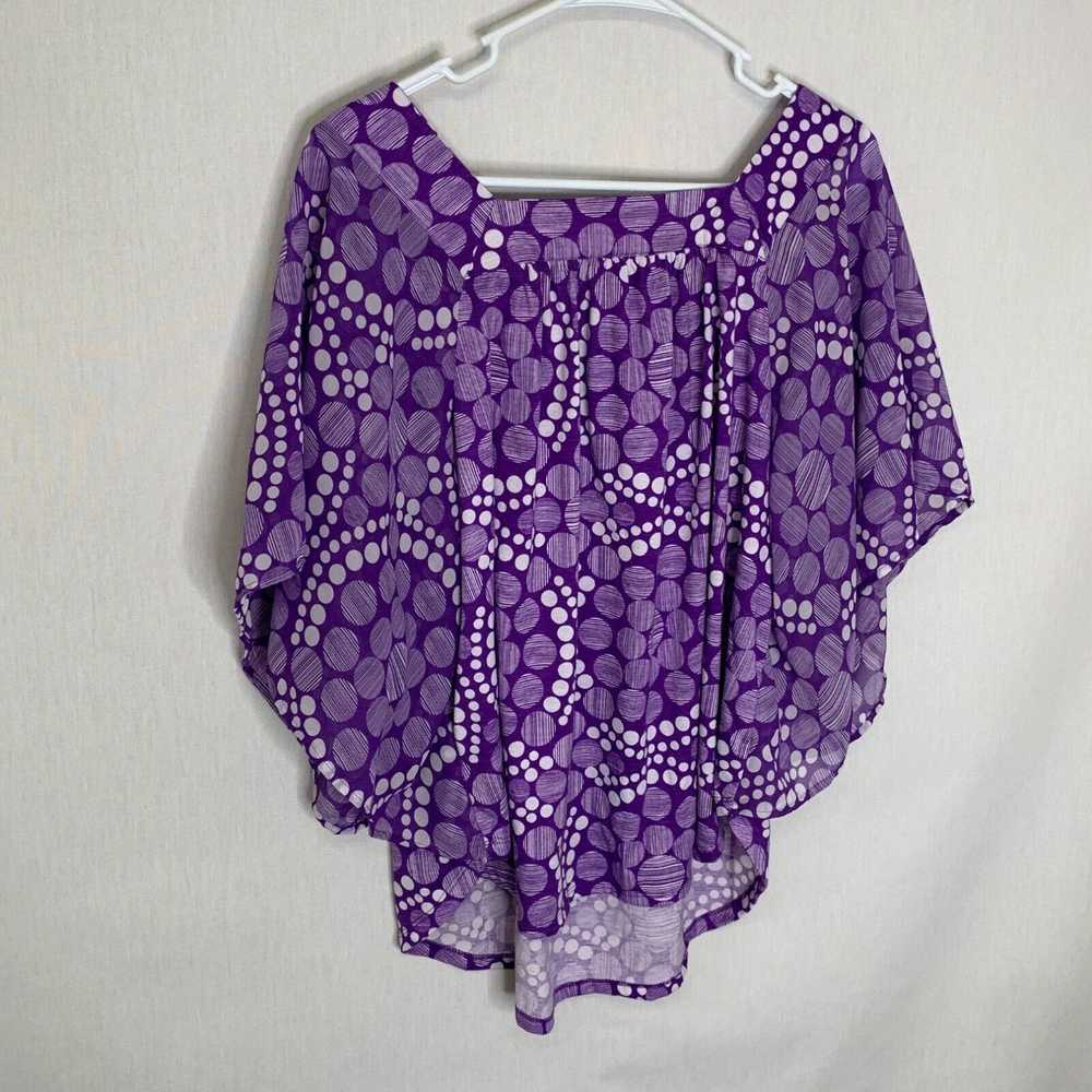 Vintage Kim Rogers Womens Purple Short Sleeve Squ… - image 2