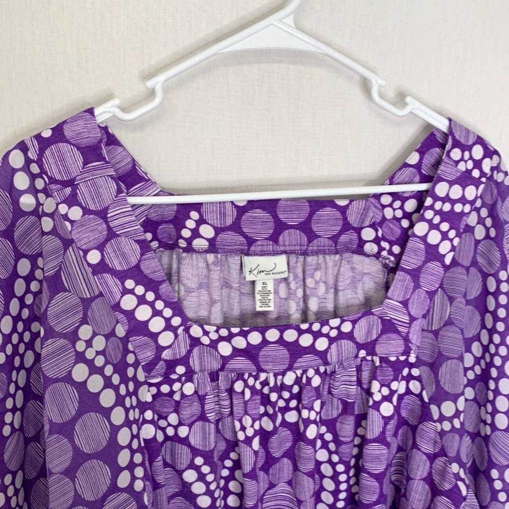 Vintage Kim Rogers Womens Purple Short Sleeve Squ… - image 3