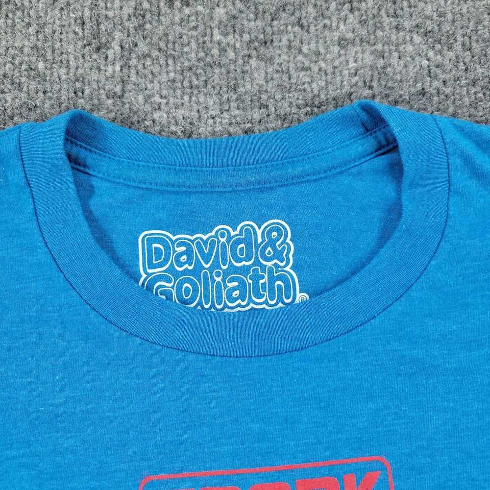 Vintage David & Goliath Shirt Women Small Blue Sp… - image 3