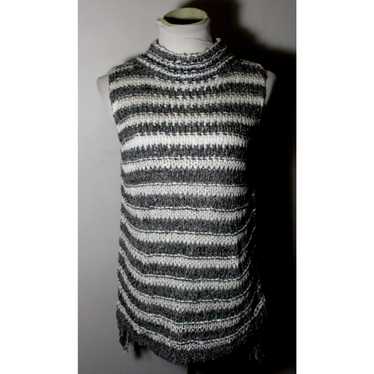 Vintage Women's MYSTREE Gray Skeeveless Mock Neck… - image 1