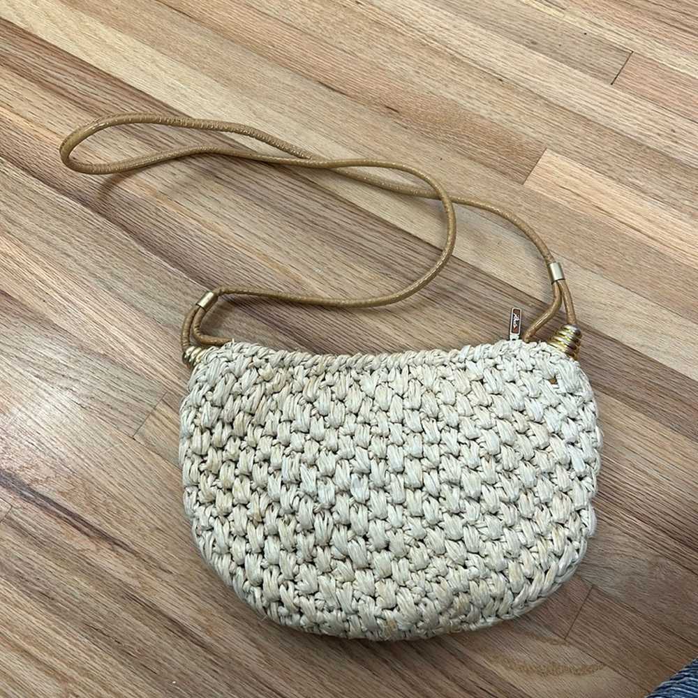 Vintage Vintage Rodo Raffia Weave Crossbody Bag - image 1