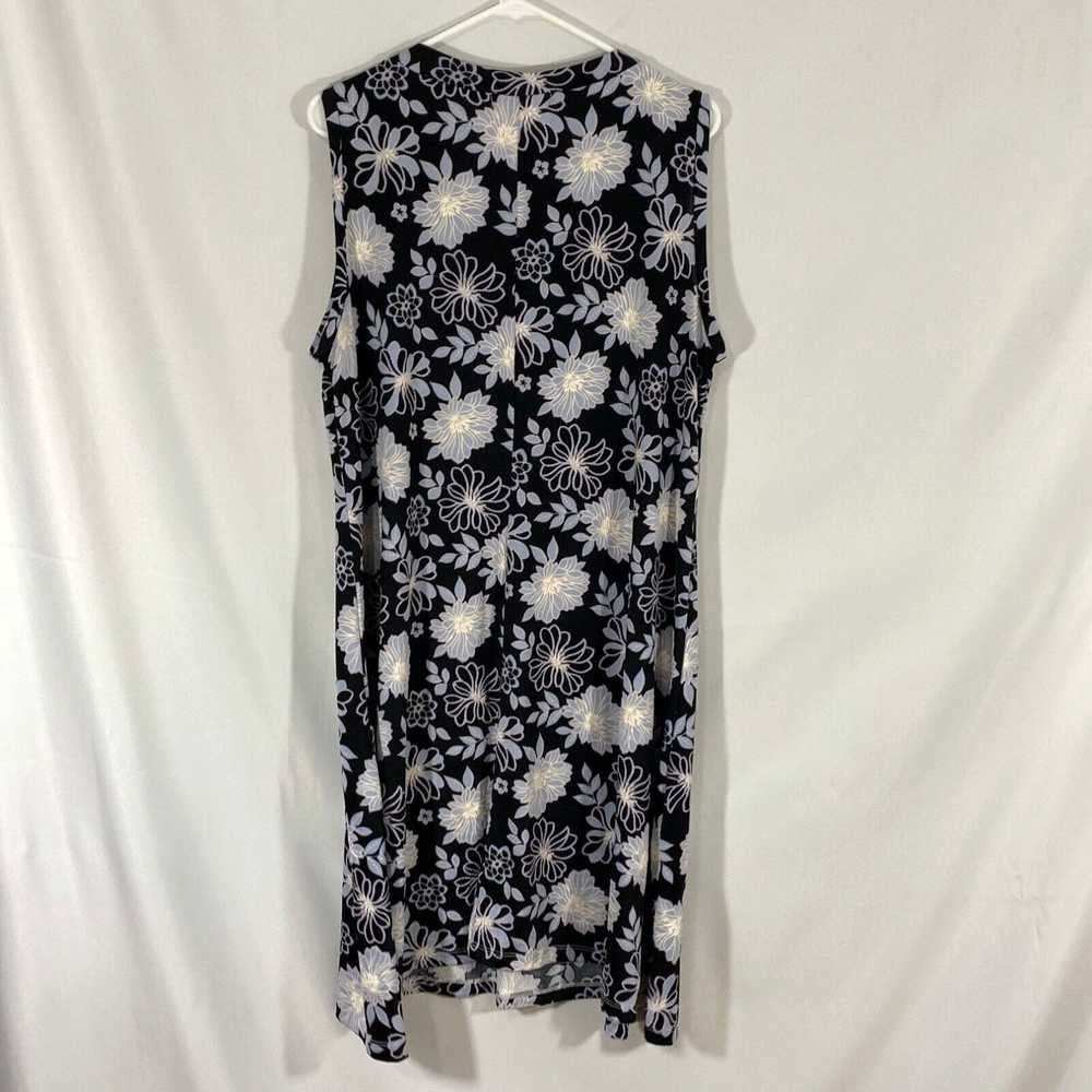 Vintage Candalite Womens Black Floral Round Neck … - image 2