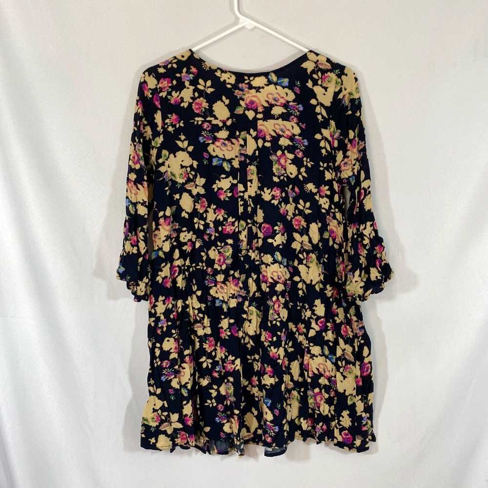 Vintage Umgee Womens Black Floral V Neck 3/4 Slee… - image 2