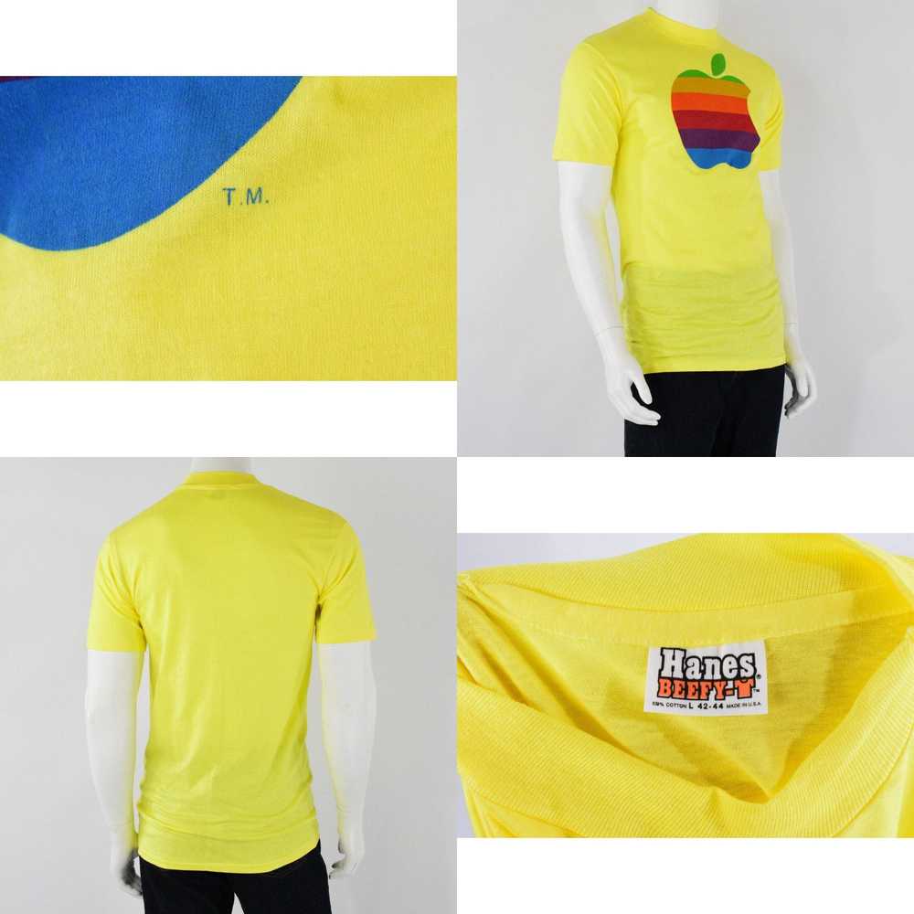 Apple 1980s Vintage Apple Rainbow T Shirt Super S… - image 4