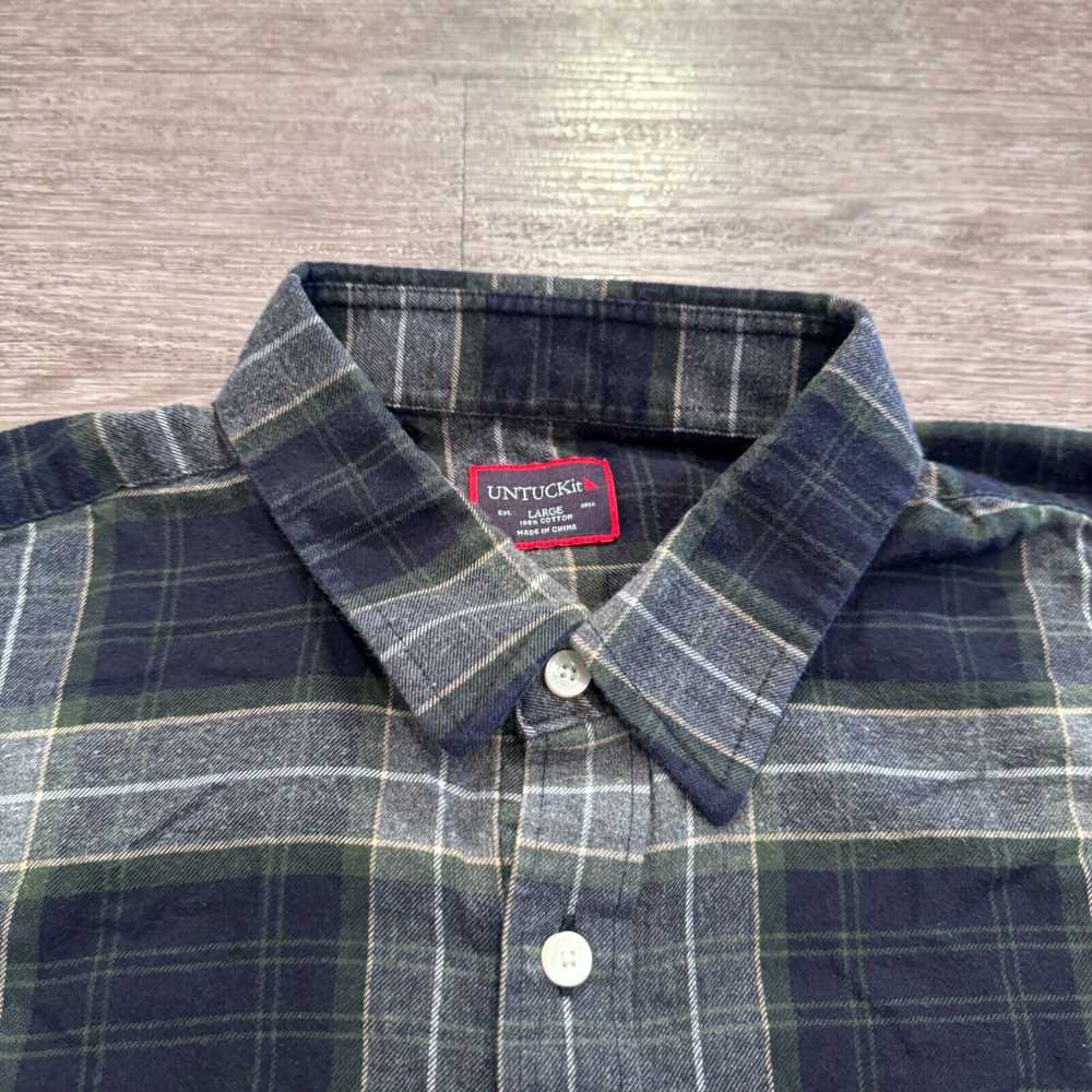 UNTUCKit Untuckit Shirt Mens Large Blue Plaid lig… - image 2