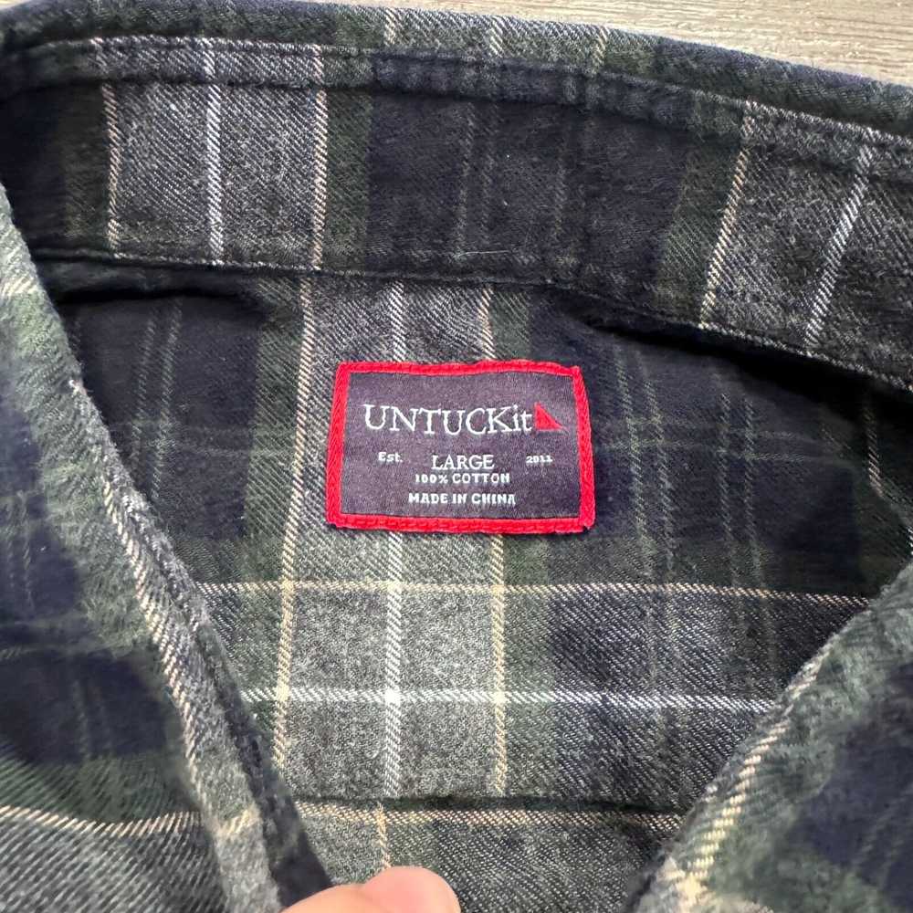 UNTUCKit Untuckit Shirt Mens Large Blue Plaid lig… - image 5