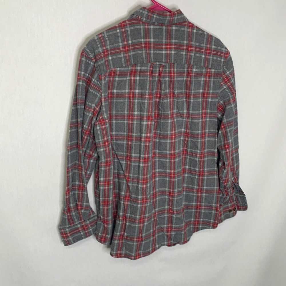 Vintage Saddlebred Mens Gray Red Plaid Cotton Lon… - image 2