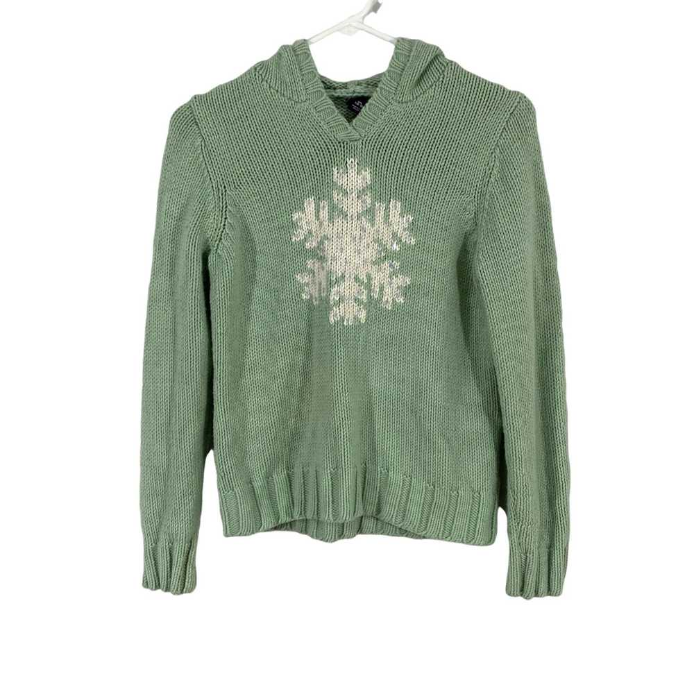 Gap Gap Girls Green Long Sleeves Hooded Knitted C… - image 1