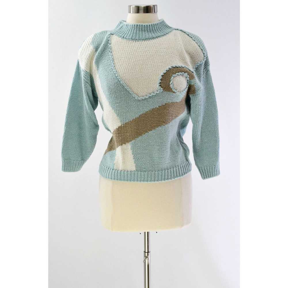 Vintage 90s Vintage Womens M Textured Mock Neck S… - image 2