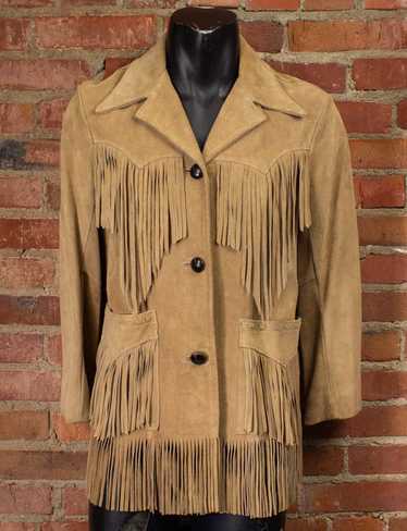 Vintage Vintage Ms Pioneer Wear Tan Suede Fringe J