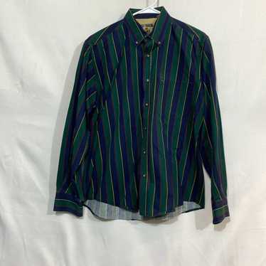 Vintage Gulf Traders Mens Green Striped Classic L… - image 1