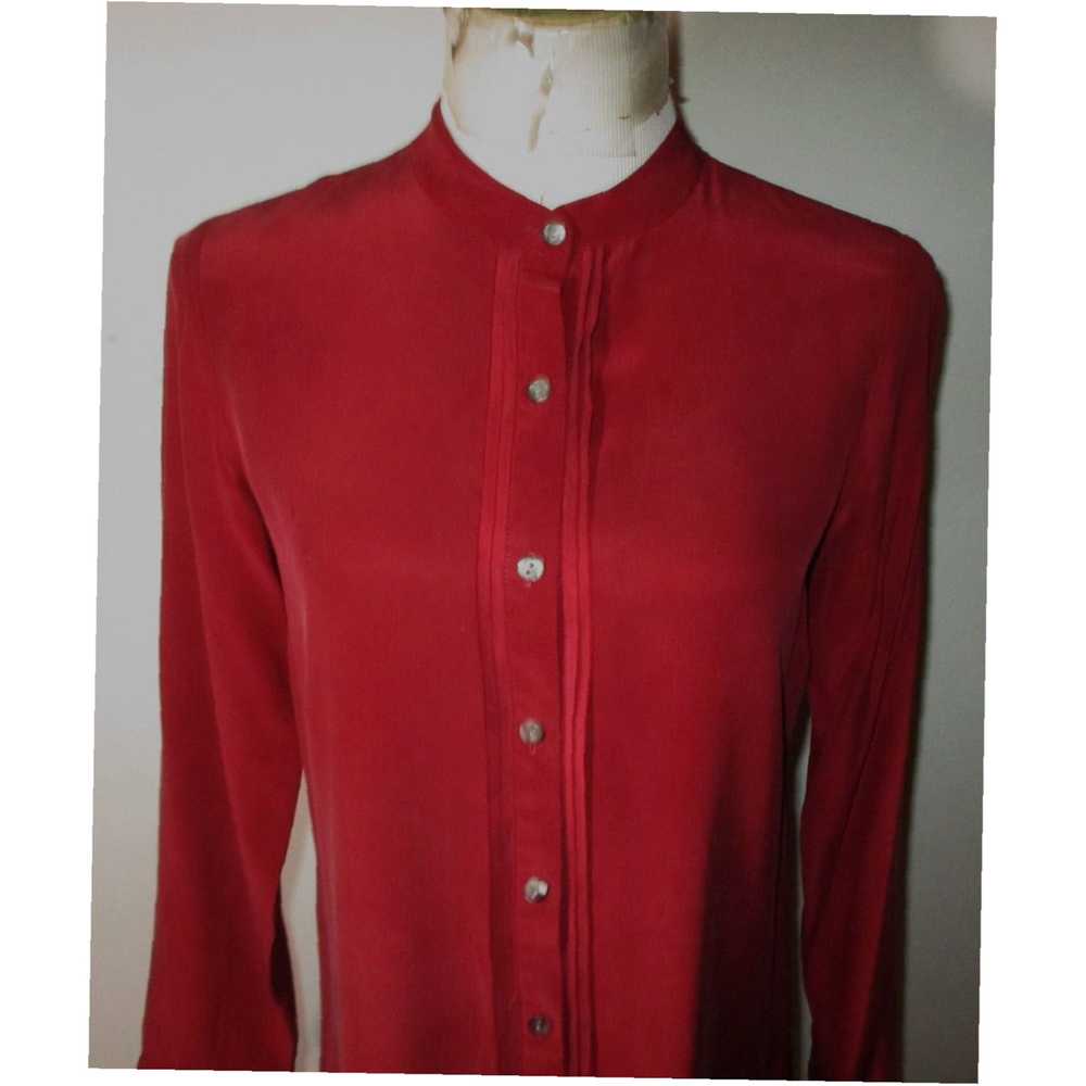 Vintage Women's J. JILL Burgundy 100% Silk Long S… - image 2