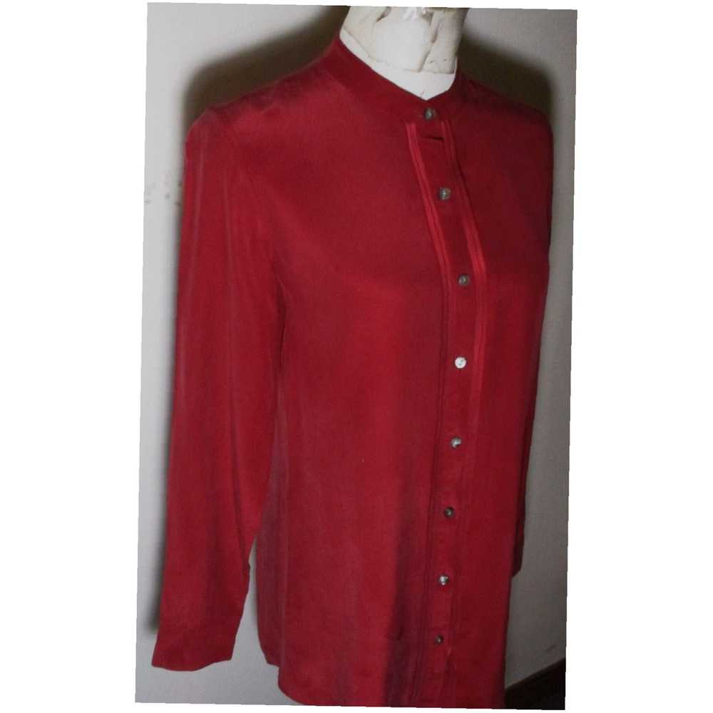 Vintage Women's J. JILL Burgundy 100% Silk Long S… - image 3