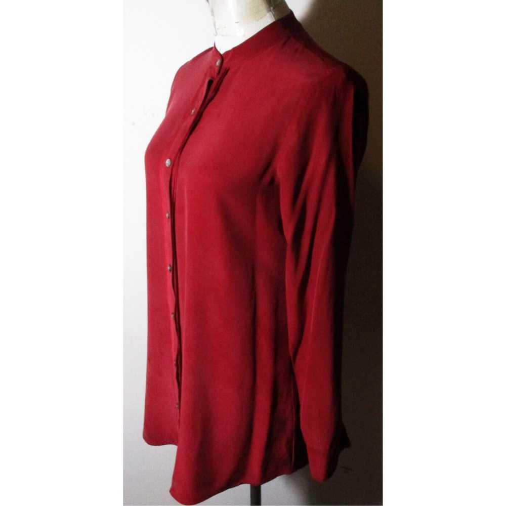 Vintage Women's J. JILL Burgundy 100% Silk Long S… - image 4