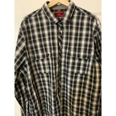 Alfani Alfani Dress Shirt Plaid Fitted Easy Care … - image 1