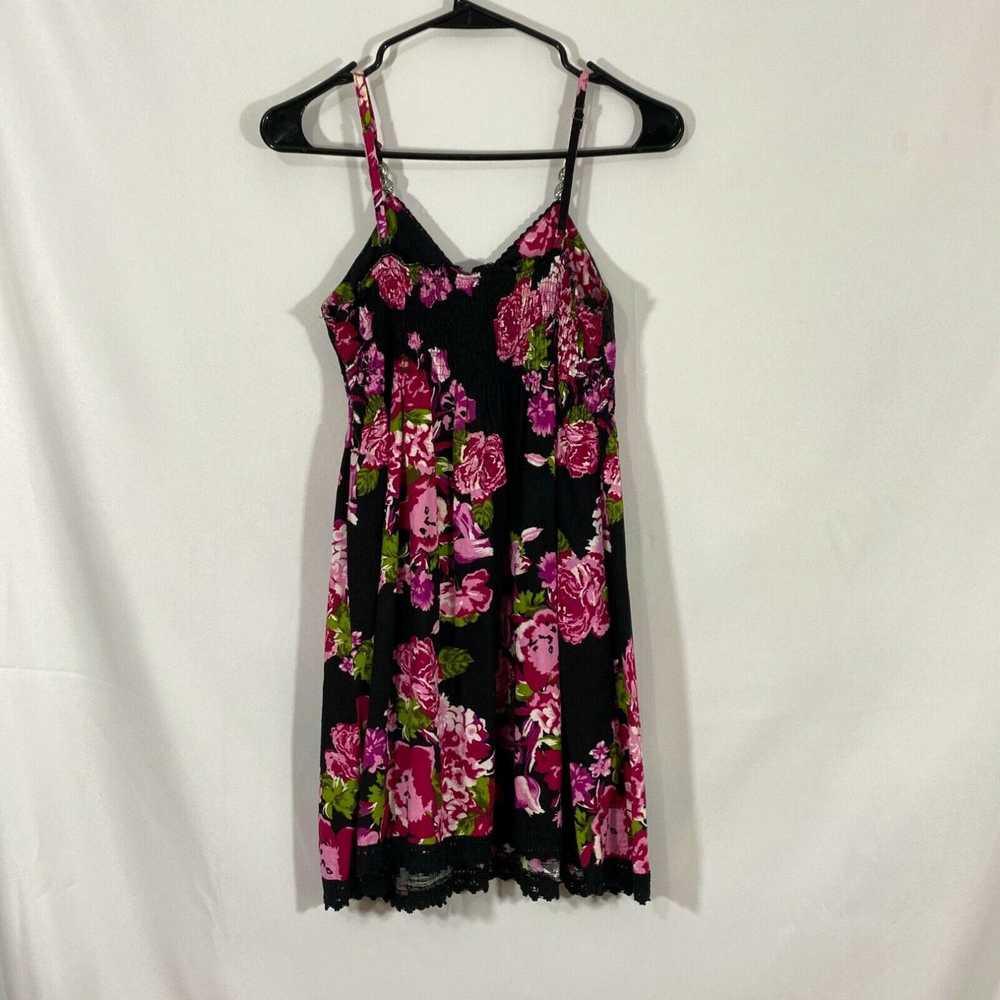 Vintage No Boundaries Womens Black Floral Cotton … - image 2