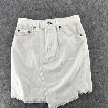 Rag & Bone Rag & Bone Womens White Denim Frayed S… - image 1