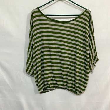 Vintage Coolwear Womens Green Striped Three Quart… - image 1