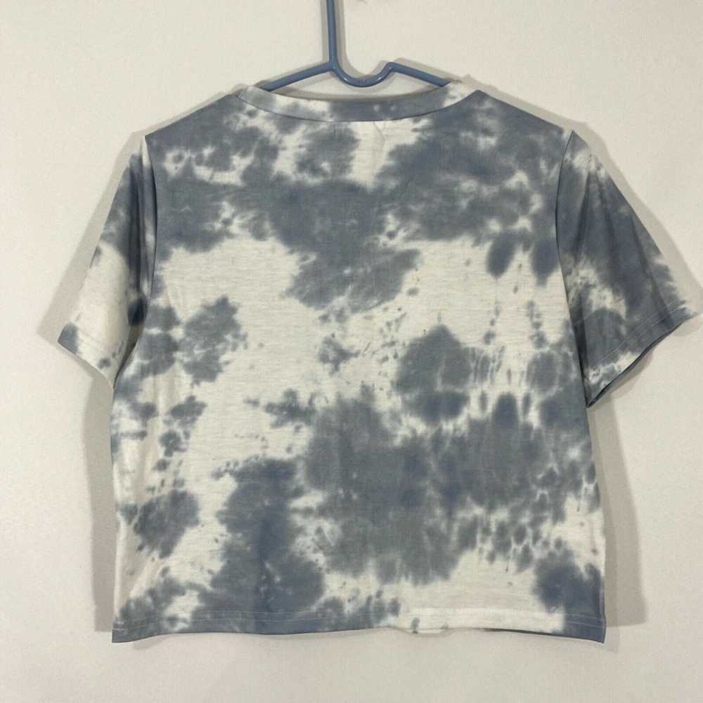 Vintage Romwe Womens Gray Tie Dye Crew Neck Short… - image 2