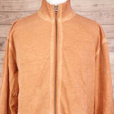 Vintage JL POWELL ORANGE FULL ZIP MOCK NECK COTTON