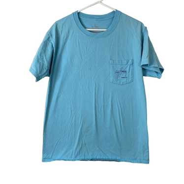 Guy Harvey Guy Harvey Mens Blue Chest Pocket Crew… - image 1