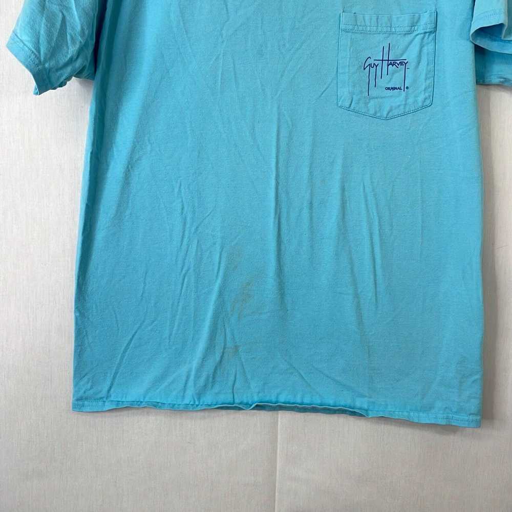 Guy Harvey Guy Harvey Mens Blue Chest Pocket Crew… - image 3