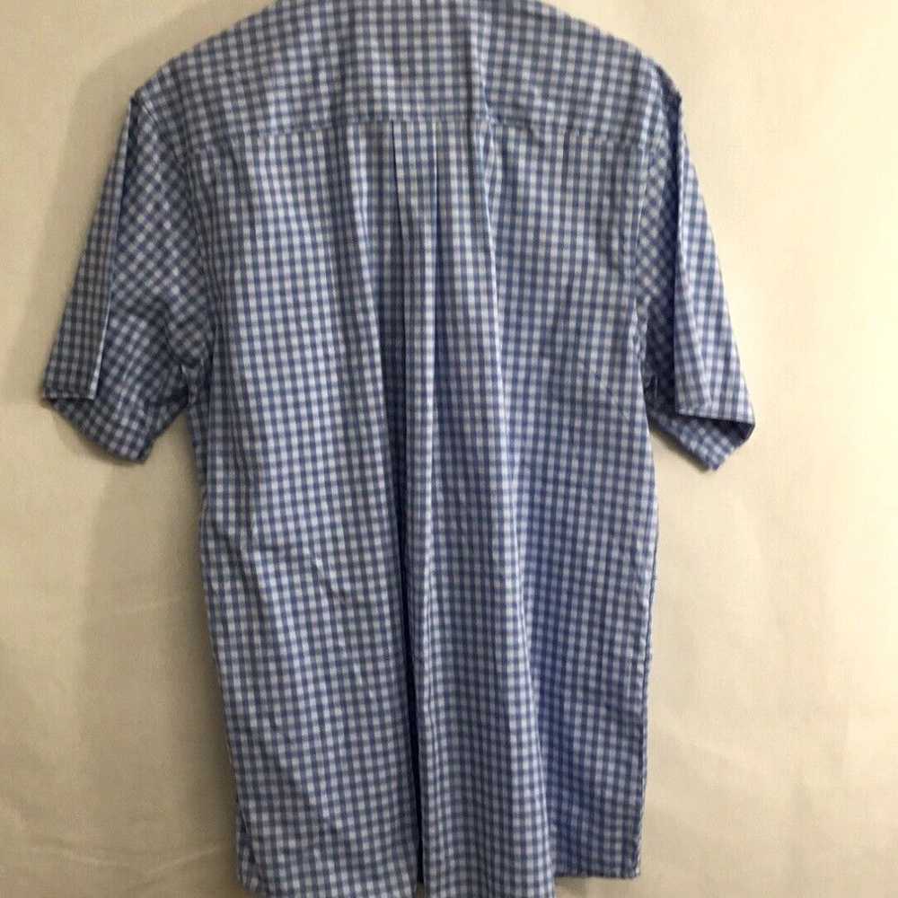 Vintage Saddlebred Mens Blue Check Short Sleeve E… - image 2