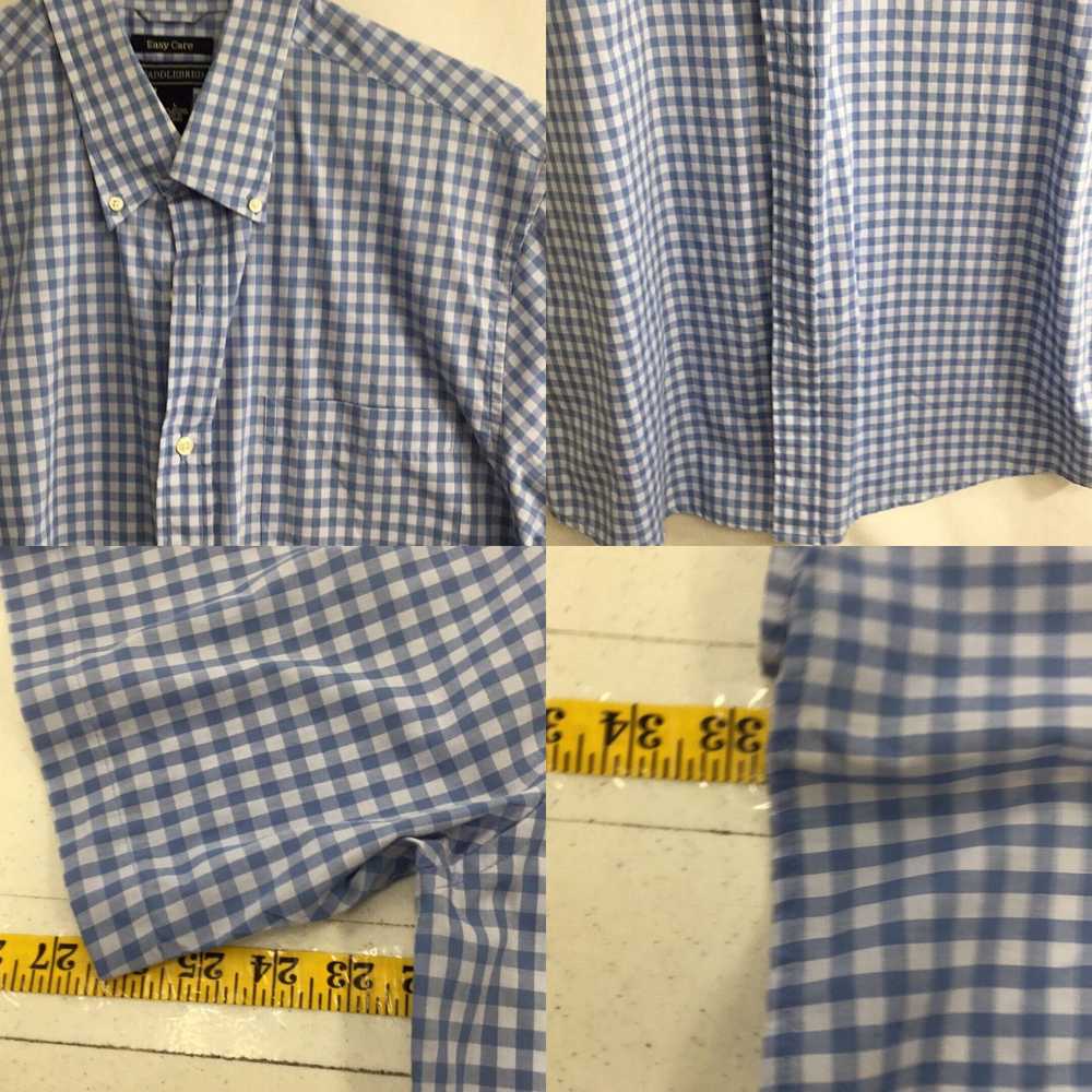 Vintage Saddlebred Mens Blue Check Short Sleeve E… - image 4