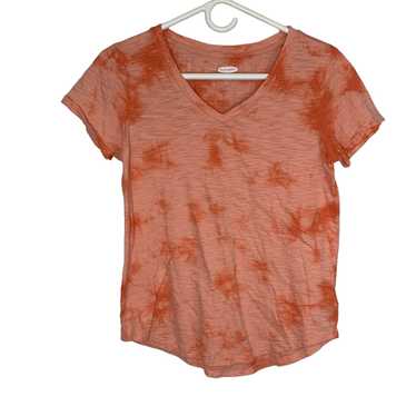 Old Navy Old Navy Womens Orange Tie Dye V-Neck Sh… - image 1