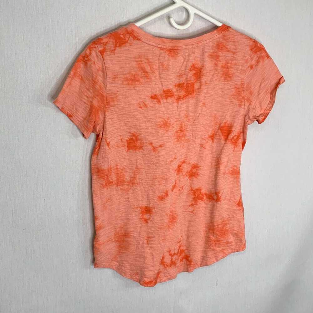 Old Navy Old Navy Womens Orange Tie Dye V-Neck Sh… - image 2