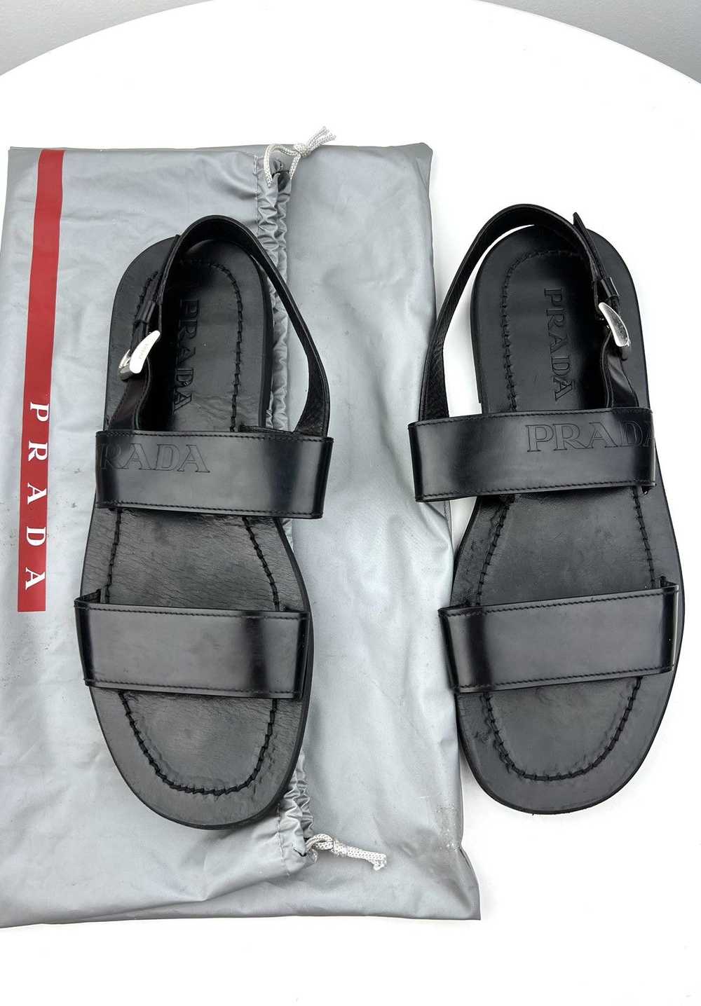 Prada PRADA MILANO Leather Summer Logo Sandals - image 1