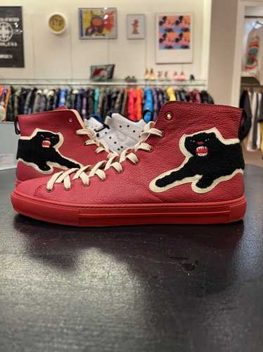 Gucci Gucci calfskin red panther chenille patch hi