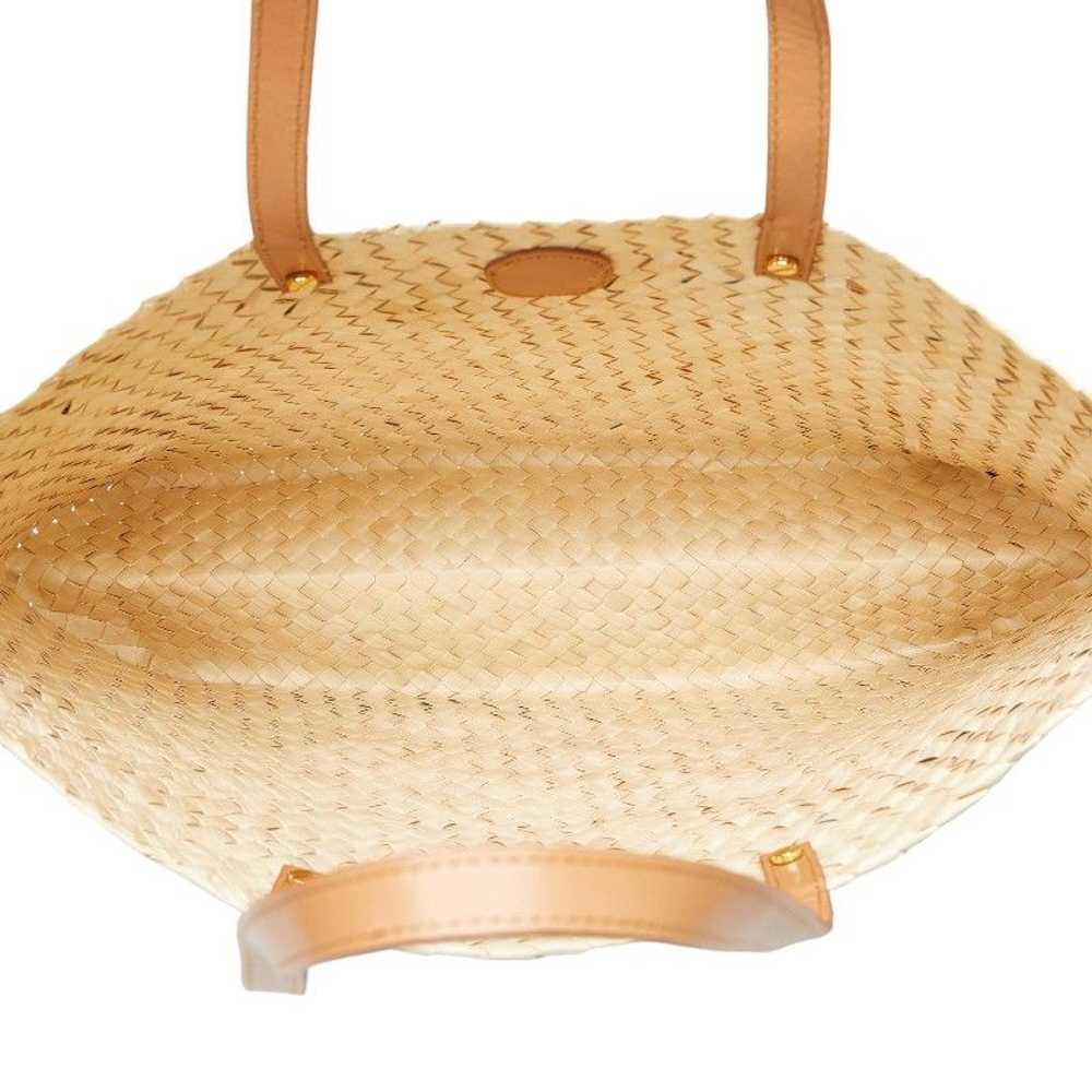 Other Other Tory Burch Raffia Leather Tote Bag Na… - image 6