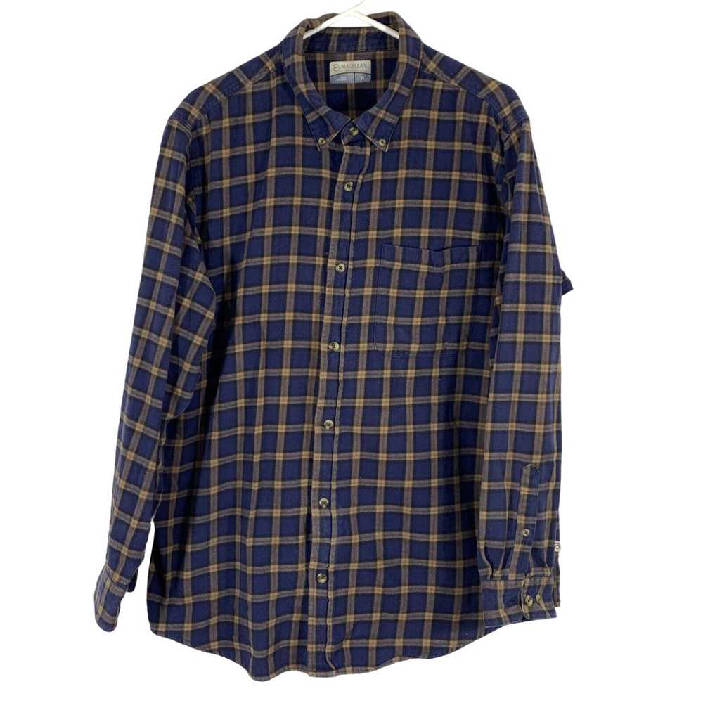 Vintage Magellan Outdoors Mens Blue Plaid Cotton … - image 1