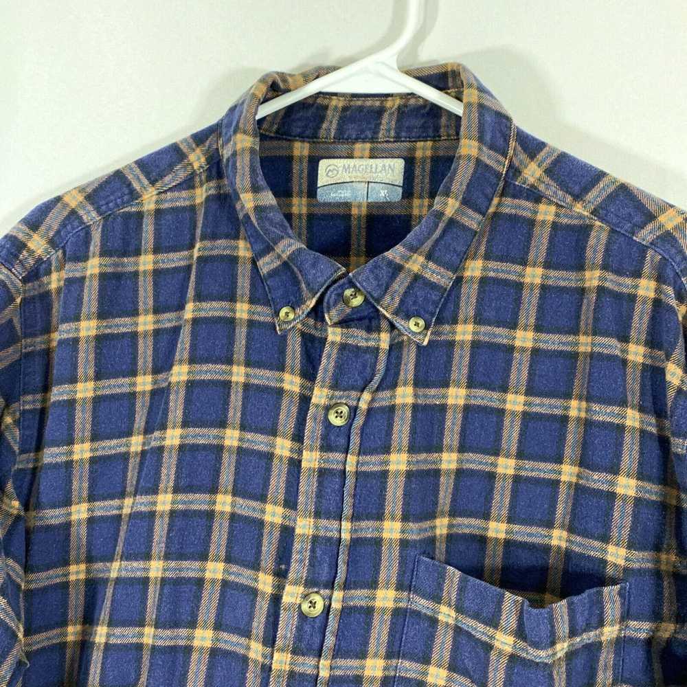 Vintage Magellan Outdoors Mens Blue Plaid Cotton … - image 3