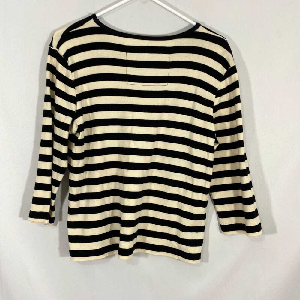 Vintage Onque Casuals Womens Black Striped Round … - image 2