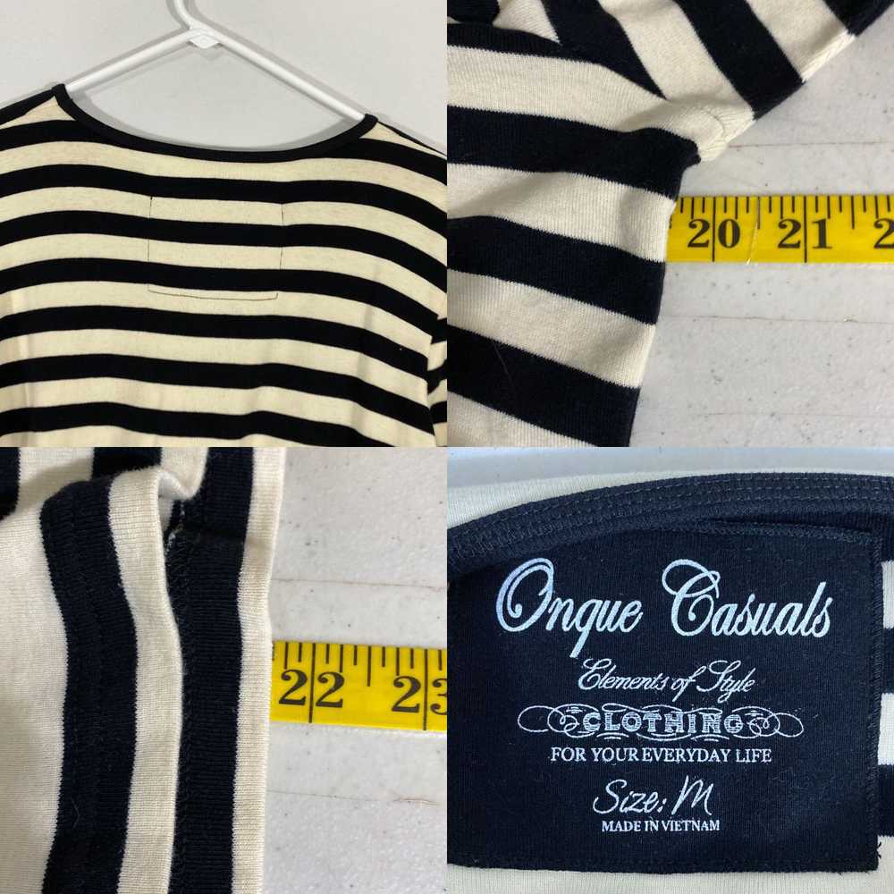 Vintage Onque Casuals Womens Black Striped Round … - image 4