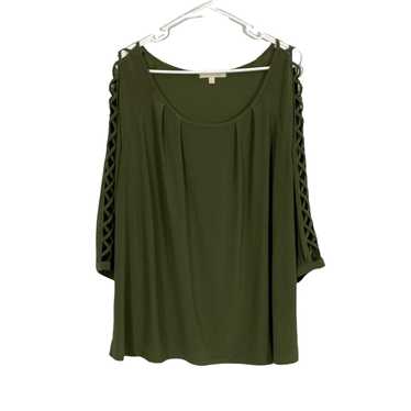 Vintage G Collection Womens Green Pleated Criss Cr