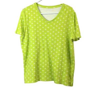 Vintage Kim Rogers Womens Green Short Sleeve V-Ne… - image 1