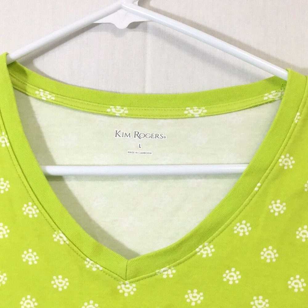 Vintage Kim Rogers Womens Green Short Sleeve V-Ne… - image 3