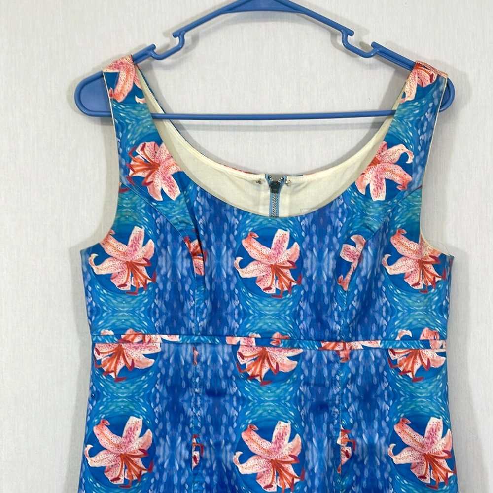 Vintage Kaeli Smith Womens Blue Floral Sleeveless… - image 3