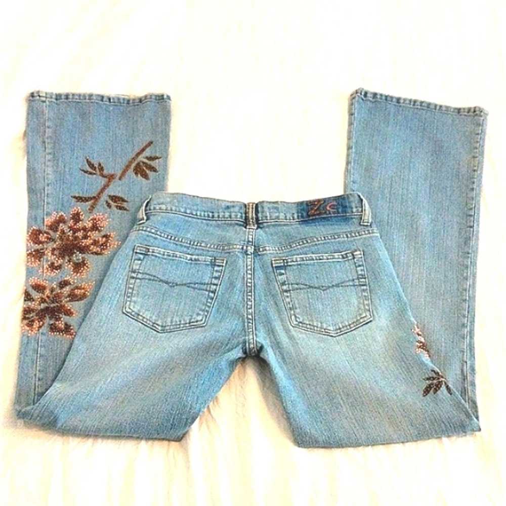 Other Cavaricci Beaded Jeans Sz S 25"W Lt Blue Fl… - image 2