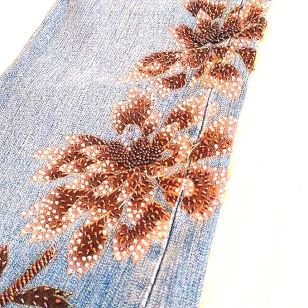 Other Cavaricci Beaded Jeans Sz S 25"W Lt Blue Fl… - image 3