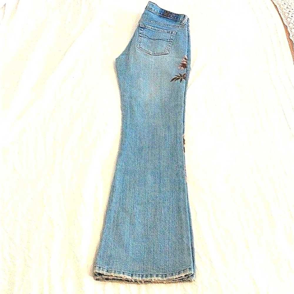 Other Cavaricci Beaded Jeans Sz S 25"W Lt Blue Fl… - image 5