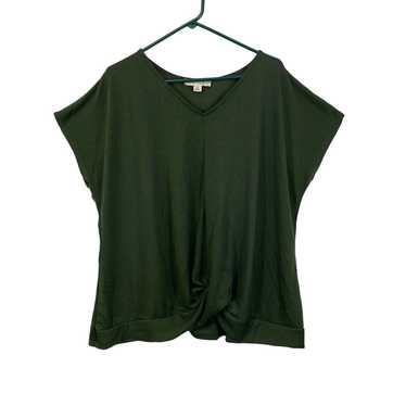 Vintage Misia Womens Green Short Sleeve V-Neck Pu… - image 1