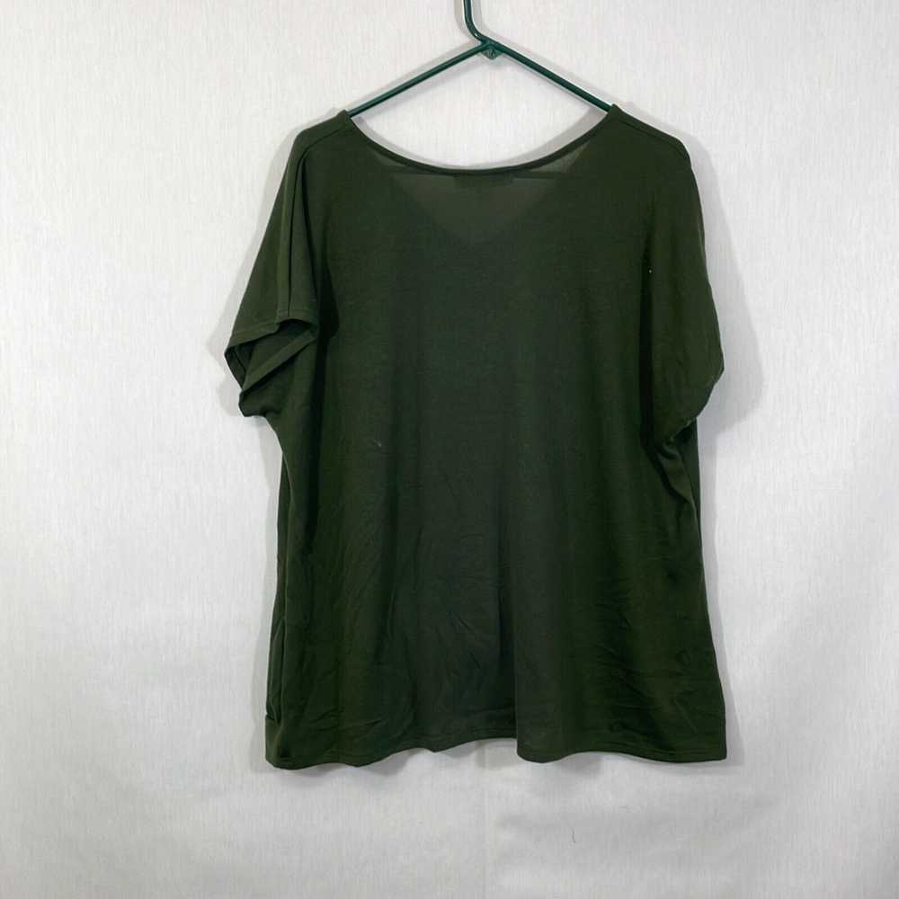 Vintage Misia Womens Green Short Sleeve V-Neck Pu… - image 2