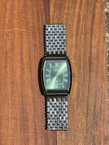 Seiko Vintage Seiko Tank Watch Silver Green Face