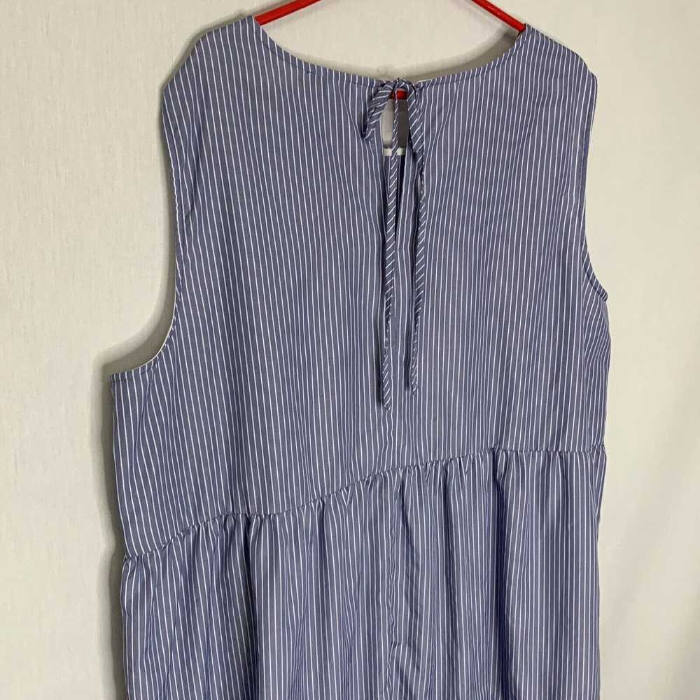 Vintage Sandra Darren Womens Blue Striped Embroid… - image 3